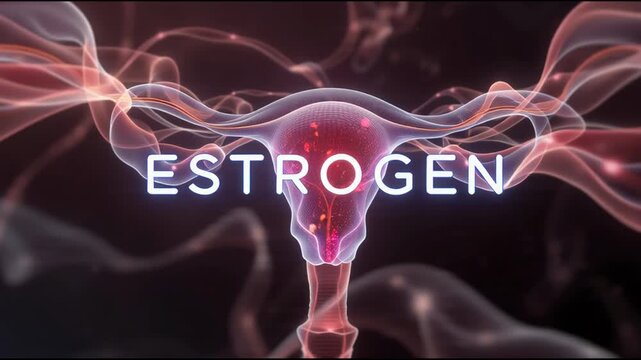 Abstract visualization of the female reproductive system, highlighting the crucial role of the hormone estrogen in women's health and biological processes