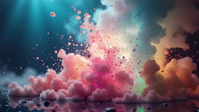 Colorful Abstract Smoke Explosion in Ethereal Environment