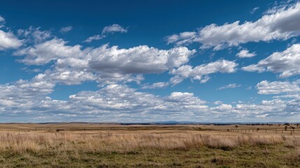 Fototapeta premium Expansive Horizon Over Wildlife Habitat Under Dramatic Clouds
