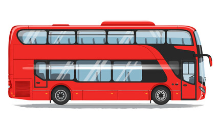 Red double-decker bus vector illustration on a white background, a representation of public transport © PDWN Creative