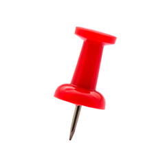 a red push pin on a black background