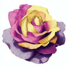 Fototapeta premium Vibrant multicolored rose illustration