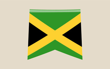 Jamaica Flag Pennant Vector Icon Hanging for National Day Celebration or Travel Decoration with Patriotic Pride.