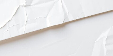 Fototapeta premium Crisply folded white paper, showing creases and texture, design element, abstract