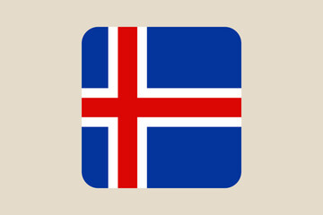 Obraz premium National Flag of Iceland illustrated as a modern vector icon, a European symbol for travel and patriotic identity.