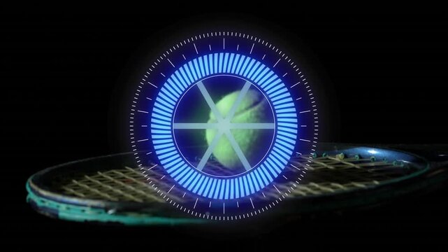 Animation of scope scanning over tennis racket