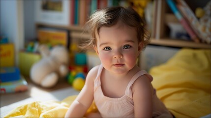 Fototapeta premium A toddler's play corner filled with colorful toys, books, and playful decorations, creating a joyful and stimulating environment for children to explore and learn. cinematic color correction,