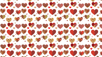 seamless pattern with a variety of heart shapes
