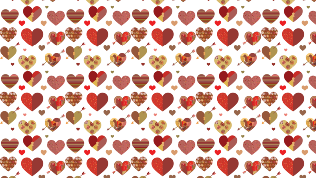 seamless pattern with a variety of heart shapes - Powered by Adobe