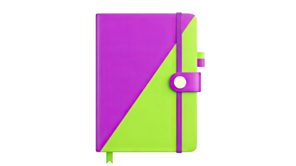 Modern Diagonal Two-Tone Notebook with Elastic Closure