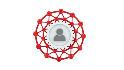 Person Icon within Network and Gear