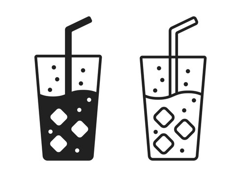 Drink cup with straw icon in flat style. Cocktail vector illustration on isolated background. Beverage sign business concept.