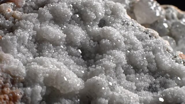 Close-up of Sparkling Pollucite Mineral in a Rock Formation