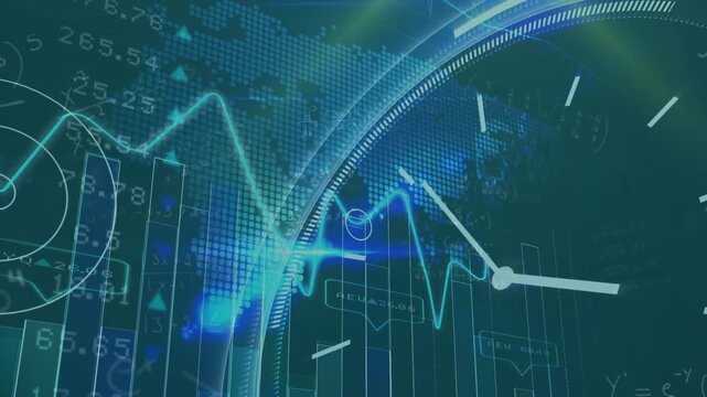 Math formulas morph on a blackboard before cutting to stock displays.