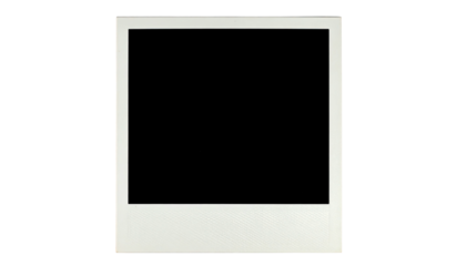 Isolated photographic device with white rectangular frame, black interior, on dark backdrop