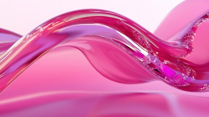 Abstract pink liquid curves
