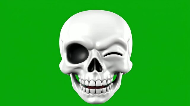 Cinematic Skull Frames On Green Background.