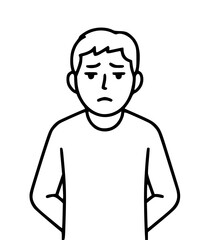 Unhappy Man Illustration isolated PNG with Transparent Background