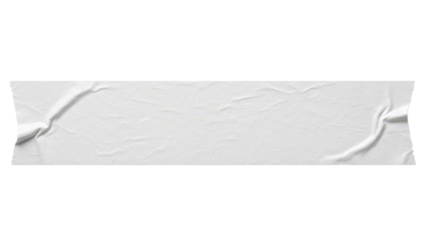 Blank tyvek tape strip mockup spunbound fiber texture straight layout durable look isolated on white background