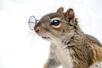Squirrel wearing glasses