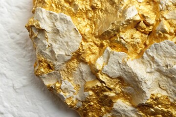 Rock with gold and white paint on it