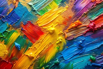Painting with many colors and brush strokes