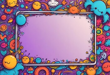 Purple frame with a cartoonish border