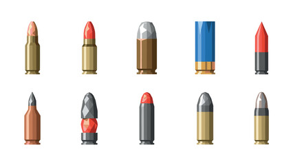 Obraz premium Creative bullet and lipstick blend: unique flat design art