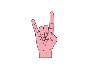 Obraz premium A hand making a rock on sign