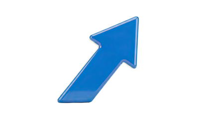 Glossy Blue Arrow Pointing Upwards