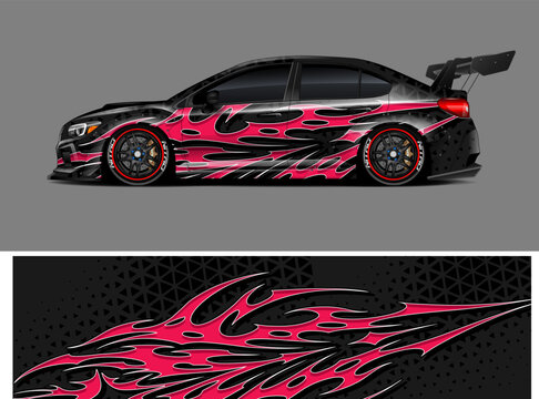 car livery graphic vector. abstract grunge background design for vehicle vinyl wrap and car branding