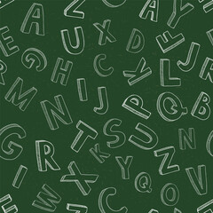 Vector Seamless Pattern of Chalk Letters