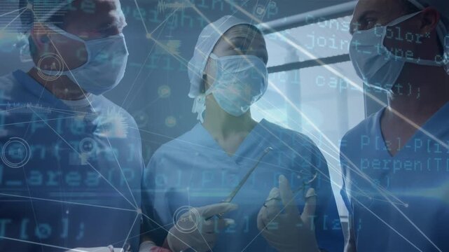 Animation of data processing over diverse surgeons during surgery