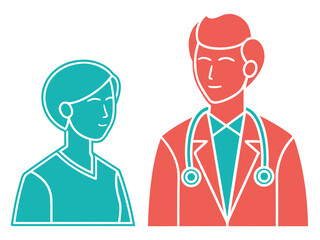 Modern flat vector doctor consulting with a patient representing healthcare services and medical advice
