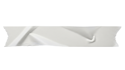 Blank white masking tape strip mockup smooth paper texture horizontal layout soft wrinkles isolated on white background (3)