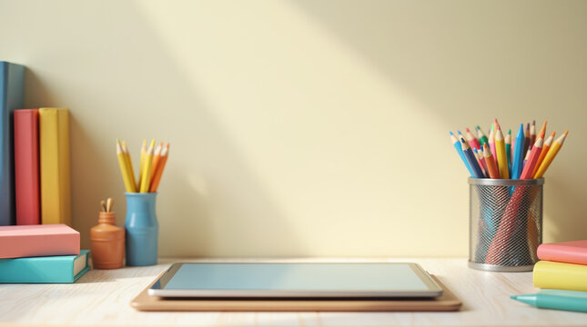 Organized Composition For Education And Creativity On A Neutral Background.