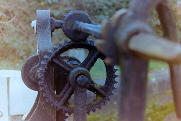Canal lock gate mechanism detail