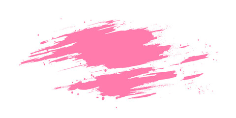 Obraz premium Vector abstract grunge paint splash pink brush stroke on white background 