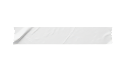 Blank white masking tape strip mockup smooth paper texture horizontal layout soft wrinkles isolated on white background (15)