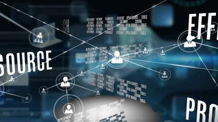 Animated global business network and digital interface concept video. - Powered by Adobe