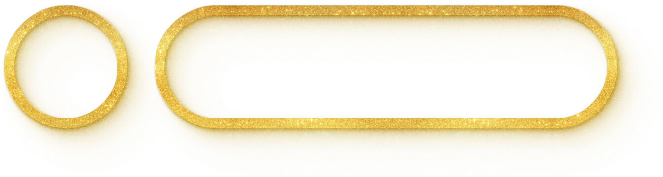 Gold glitter radio button frame with detached left circle
