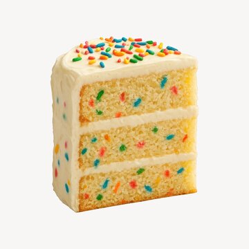Colorful layered cake slice