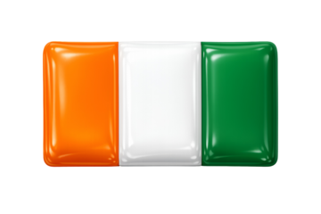 Glossy 3d icon representing the national flag of Côte d'Ivoire