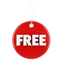 Promotion sale tag with free text offer red