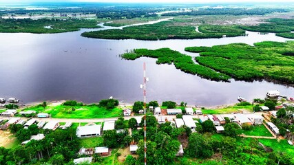 Modern Technology, Communications Towers, Village Network Connectivity - Powered by Adobe