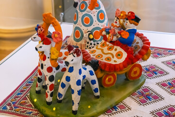 The Dymkovsky toy is a Russian folk craft that consists in making clay toys. Handmade clay...