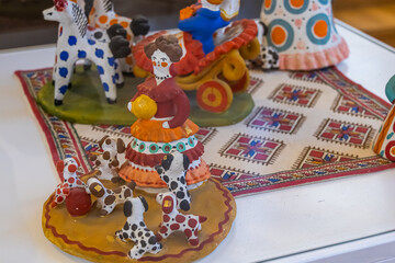 The Dymkovsky toy is a Russian folk craft that consists in making clay toys. Handmade clay...