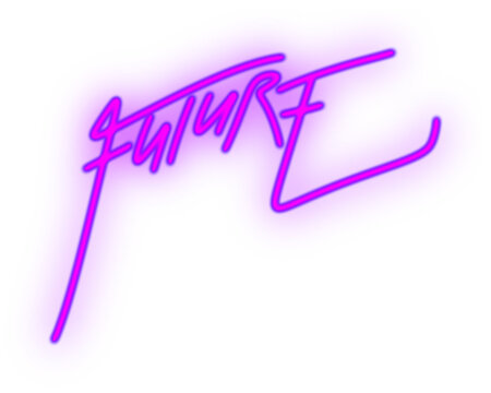 Neon lettering &ldquo;future&rdquo; in glowing vintage style