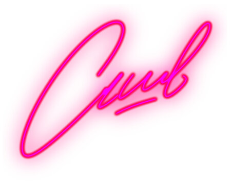Neon lettering &ldquo;club&rdquo; in glowing vintage style