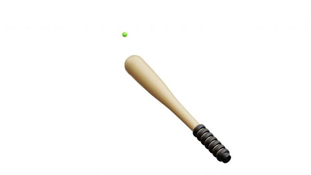 3d animation sport tennis ball baseball bat game equipment play suitable for sports-related content, game development, and athletic themes